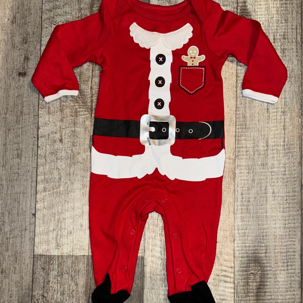 Holiday Time Red Santa Claus Baby Footie-size 3-6 months